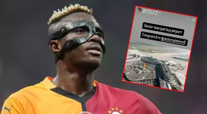 Osımhen havalimanından paylaştı