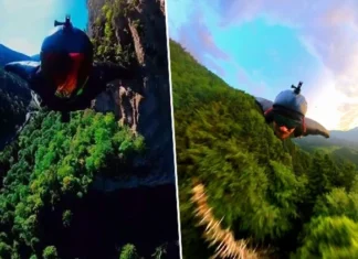 Yarasa adam Sümela’dan uçtu. 250 kilometre hıza ulaştı