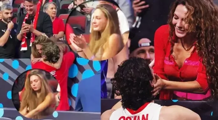 Ebru Şahin galibiyet sonrası eşi Cedi Osman’a sarılarak ağladı