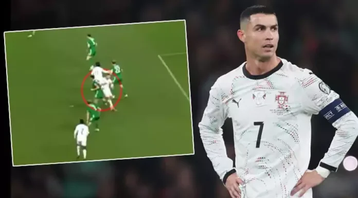 Cristiano Ronaldo rakibine dirsek attı, oyundan atıldı! Portekiz’de yıkım