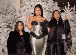 Kim Kardashian’ın yılbaşı özel gümüş şıklığı