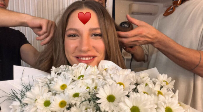 Serenay Sarıkaya, papatyalar içinde poz verdi