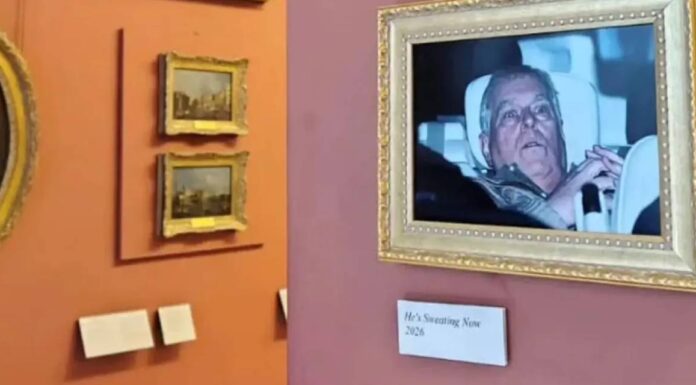 Gözaltındaki Andrew Louvre duvarında