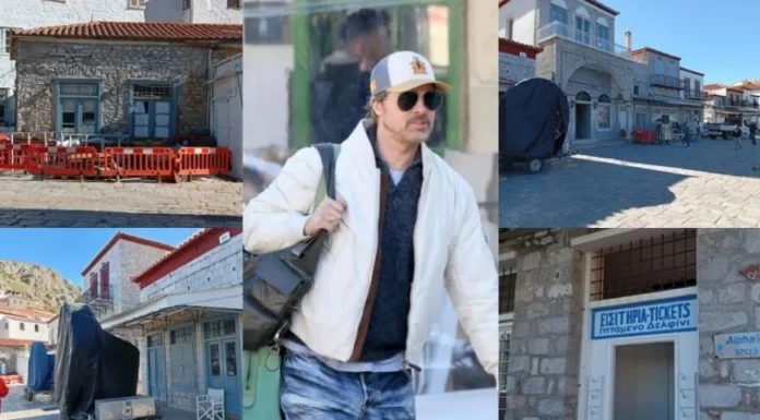 Brad Pitt Ege’de kamera karşısında