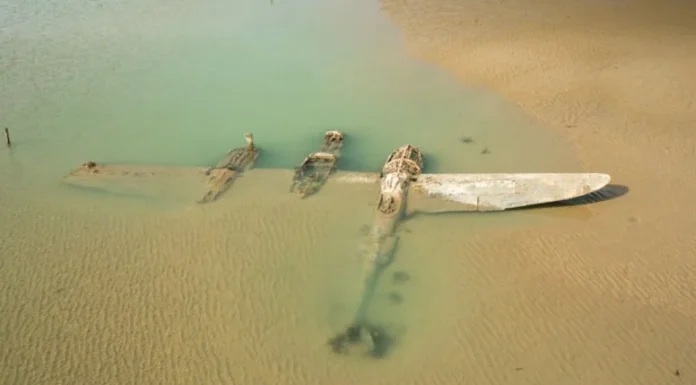 Kumların altından savaş uçağı çıktı! Sahilde merak uyandıran görüntü